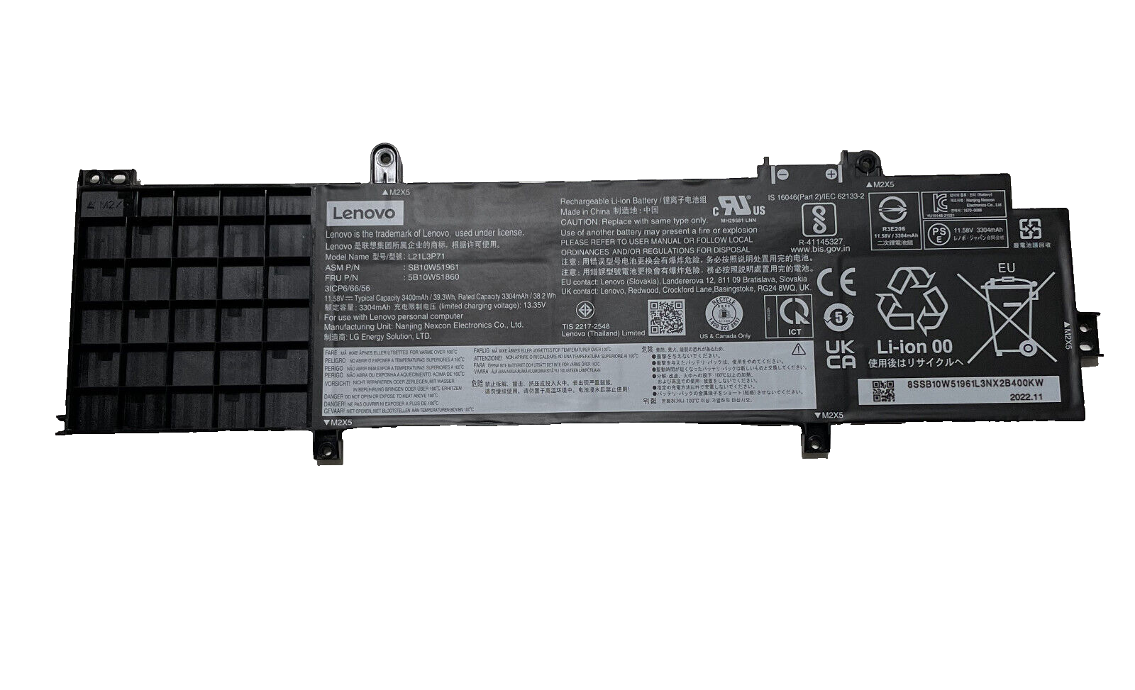 Original Lenovo ThinkPad Battery L21L3P71 (39.3Wh, 3 Zellen) T14s g3 / P14s g3